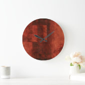 Tiefe hochrote Malerei mit geometrischen Formen Große Wanduhr (Zuhause)