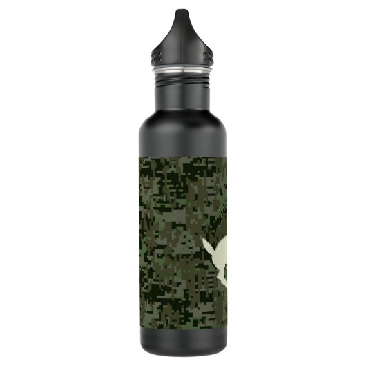 Tiefe Holz-Digital-Tarnungs-Camouflage-Rotwild Edelstahlflasche (Links)