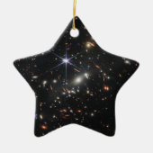 Tiefe Infrarotbild des Universums | JWST Keramik Ornament (Vorne)