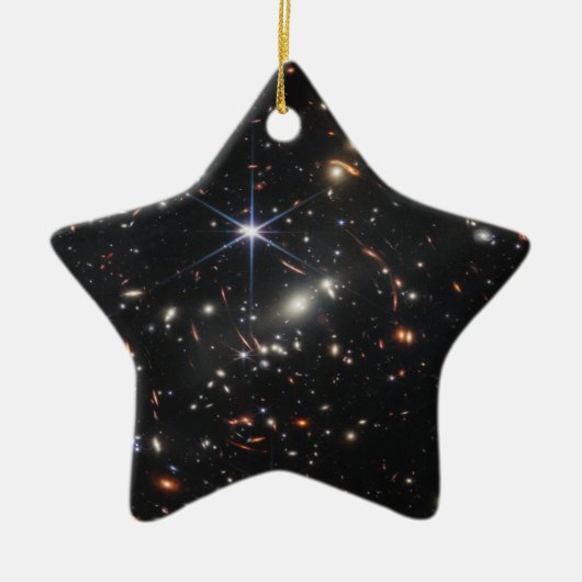 Tiefe Infrarotbild des Universums | JWST Keramik Ornament (Vorne)