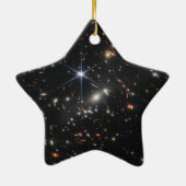 Tiefe Infrarotbild des Universums | JWST Keramik Ornament (Hinten)