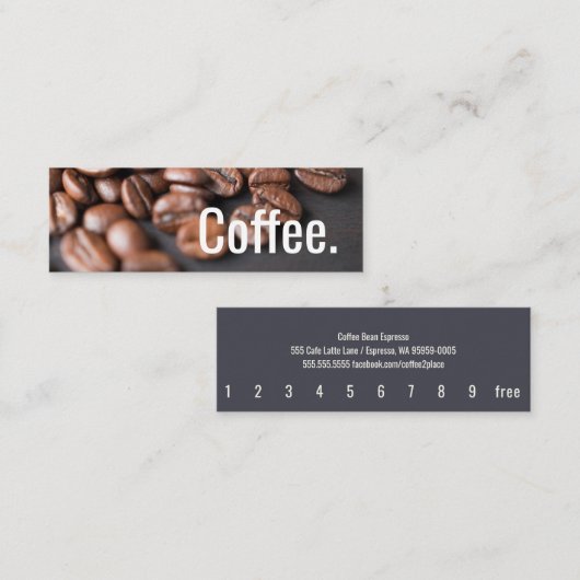 Tiefe Kaffeebohnen Einfache Oswald Lochkarte Treuekarte (Vorne/Hinten)