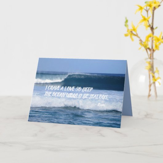 TIEFE LIEBE CRAVE RUMI QUOTE KARTE (Gelbe Blume)