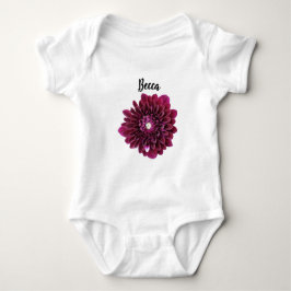 Tiefe Lila Dahlia-Blume Personalisiert Baby Strampler