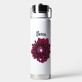 Tiefe Lila Dahlia-Blume Personalisiert Trinkflasche