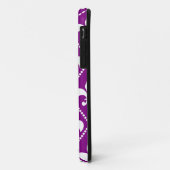 Tiefe Lila Lilie mit/Monogramm Case-Mate iPhone Hülle (Hinten/Links)