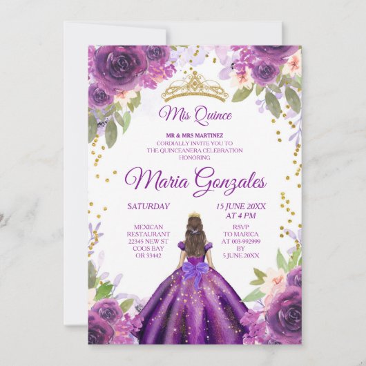 Tiefe Lila Rose Charra Mis Ruhige Einladung (Vorderseite)