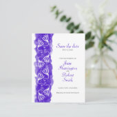 Tiefe Lila Save the Date Hochzeitskarte (Stehend Vorderseite)