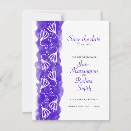 Tiefe Lila Save the Date Hochzeitskarte