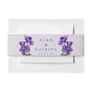 Tiefe Lila Violetten Einladung Bauchband Einladungsbanderole