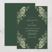 Tiefe Moosblätter-Hochzeit Einladung (Vorne/Hinten)
