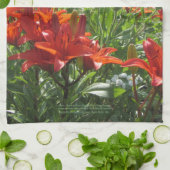 Tiefe orange Küche t Frühsommerblauen Delphinium Geschirrtuch (Gefaltet)