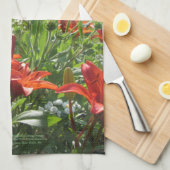 Tiefe orange Küche t Frühsommerblauen Delphinium Geschirrtuch (Viertel Falte)