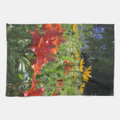 Tiefe orange Küche t Frühsommerblauen Delphinium Geschirrtuch (Horizontal)