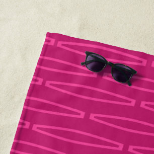 Tiefe rosa geometrische Wiederholung Strandtuch