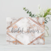 Tiefe Rose Gold/Kupfer-Marmorkalligraphie Einladung (Stehend Vorderseite)