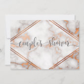 Tiefe Rose Gold/Kupfer-Marmorkalligraphie Einladung (Vorderseite)