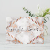 Tiefe Rose Gold/Kupfer-Marmorkalligraphie Einladung (Stehend Vorderseite)