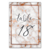 Tiefe Rose Gold/Kupfer-Marmorkalligraphie Tischnummer (Rückseite)