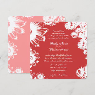 Tiefe Rose Vintage Blume Einladung Hochzeit