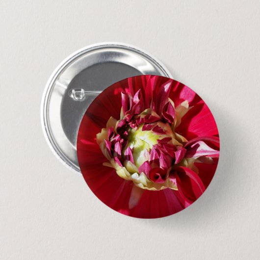 tiefe rote Blüte Button (Vorne & Hinten)