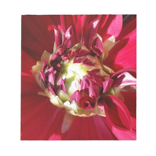 tiefe rote Blüte Notizblock (Vorderseite)