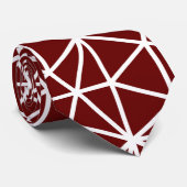 Tiefe rote dreieckige Geometrie Krawatte (Gerollt)