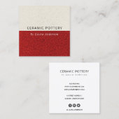 TIEFE ROTE KERAMIK POTTERY GLAZIERTE SPEZIELLE TEX QUADRATISCHE VISITENKARTE (Vorne/Hinten)