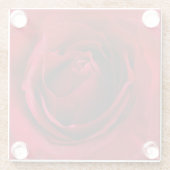 tiefe rote Rose Glasuntersetzer (Rückseite)