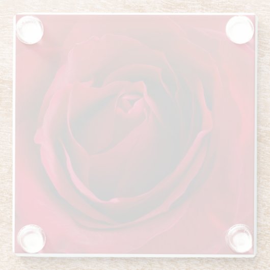 tiefe rote Rose Glasuntersetzer (Rückseite)