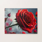 Tiefe Rote Rose, Jigsaw Puzzle (Horizontal)