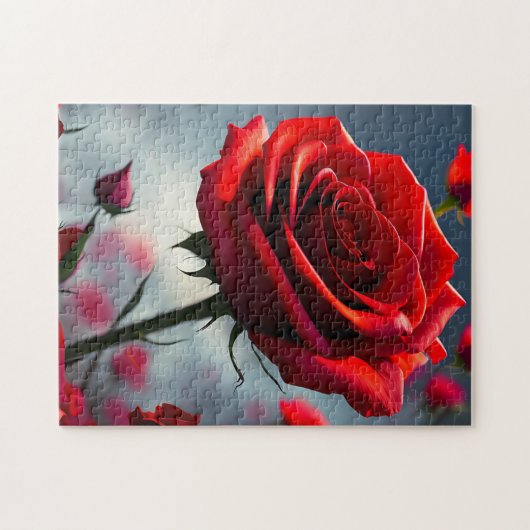 Tiefe Rote Rose, Jigsaw Puzzle (Horizontal)