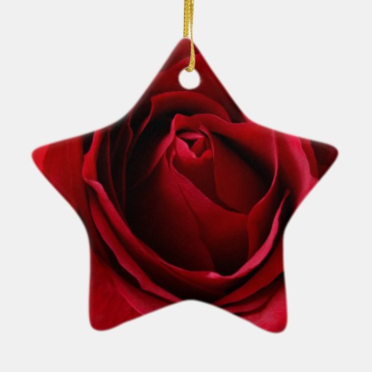 tiefe rote Rose Keramik Ornament (Hinten)