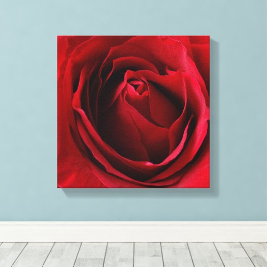 tiefe rote Rose Leinwanddruck (Insitu (Holzboden))