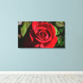 Tiefe Rote Rose Leinwanddruck (Insitu (Holzboden))