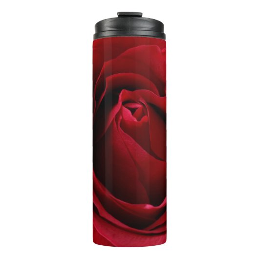 tiefe rote Rose Thermosbecher (Vorderseite)