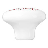 Tiefe Rote Rosen und Protea Blumenschrift Monogram Keramikknauf (Seitenansicht)