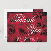 Tiefe Rote Rosen Vielen Dank Postcard (1) Postkarte (Vorne/Hinten)
