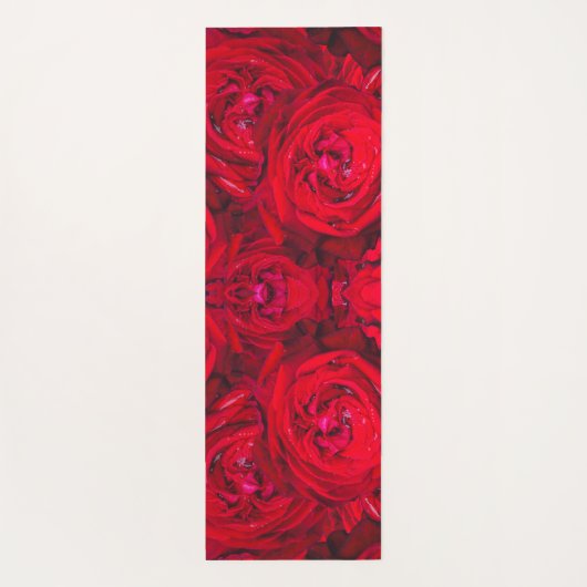 Tiefe rote Rosen Yogamatte (Rückseite)
