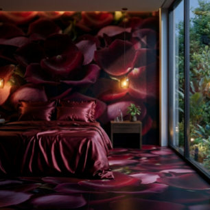 Tiefe rote Rosenblütenblätter Elegante florale Ker Fliese