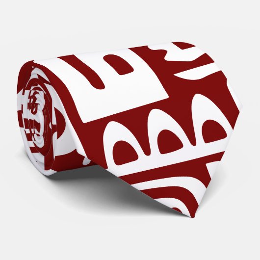 tiefe rote und weiße Doodles mit 7 Krawatte (Gerollt)