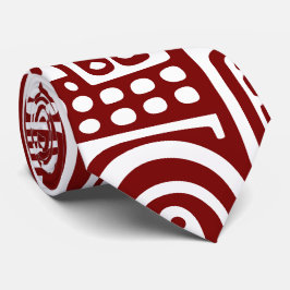 tiefe rote und weiße Doodles mit 7 Krawatte