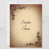 Tiefe rustikale Blume Hochzeitsfeiern Einladung (Rückseite)