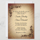 Tiefe rustikale Blume Hochzeitsfeiern Einladung (Vorderseite)