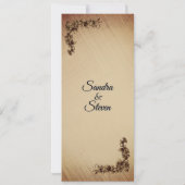 Tiefe rustikale Blume Hochzeitsfeiern Einladung (Rückseite)