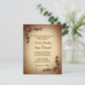 Tiefe rustikale Blume Hochzeitsfeiern Einladung (Stehend Vorderseite)