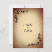 Tiefe rustikale Blume Hochzeitsfeiern Einladung (Rückseite)