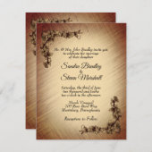Tiefe rustikale Blume Hochzeitsfeiern Einladung (Vorne/Hinten)