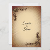 Tiefe rustikale Blume Hochzeitsfeiern Einladung (Rückseite)