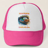 Tiefen der Täuschung Eine Krabbe liegt innerhalb e Truckerkappe (Vorderseite)